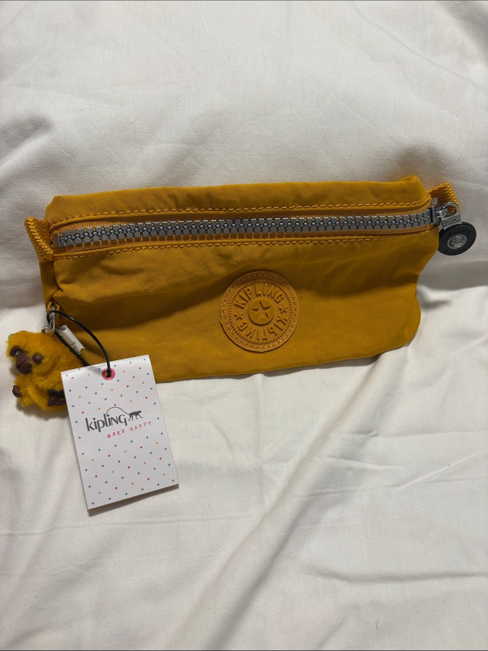 NWT Kipling Warm Yellow Fabian Small Pouch